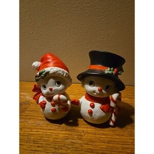 Homco Mr. and Mrs. Snowman set